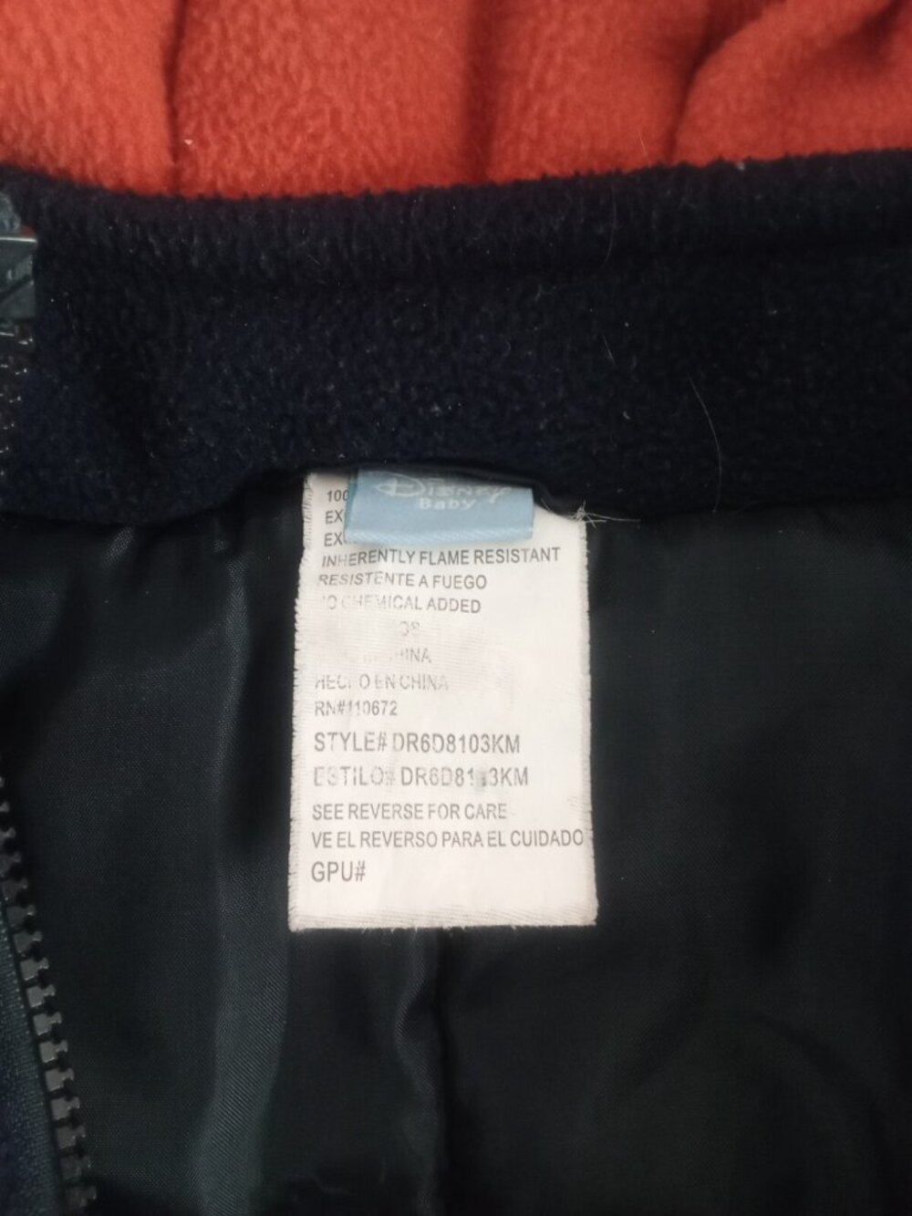 Boys Disney Tigger Coat Jacket Size 18 months Navy Orange With Hood - Picture 11 of 14